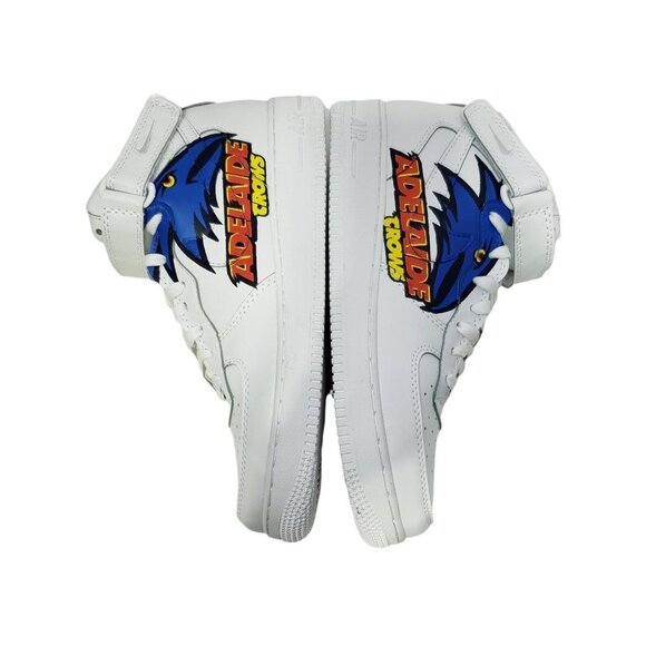 Nike Air Force One Shoes Mid White '07 Custom Adelaide Crows Australian Size 11 - Picture 7 of 12